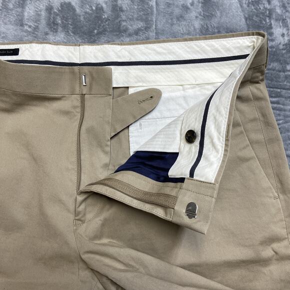 J Crew Flex Slim Chino Pants Men's Size 34x34 Tan Brown - Picture 7 of 11